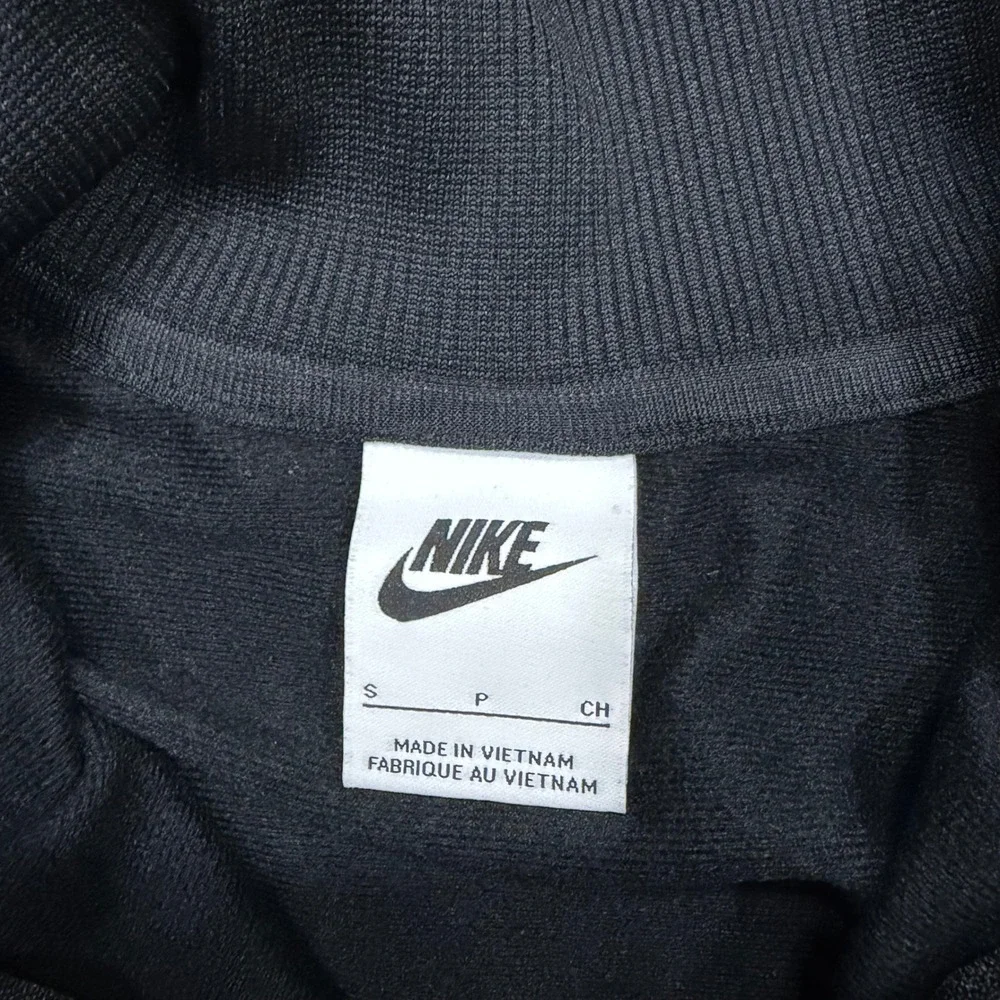 Nike Womens Black Cropped Full Zip Track Jacket Funnel Neck Small ws